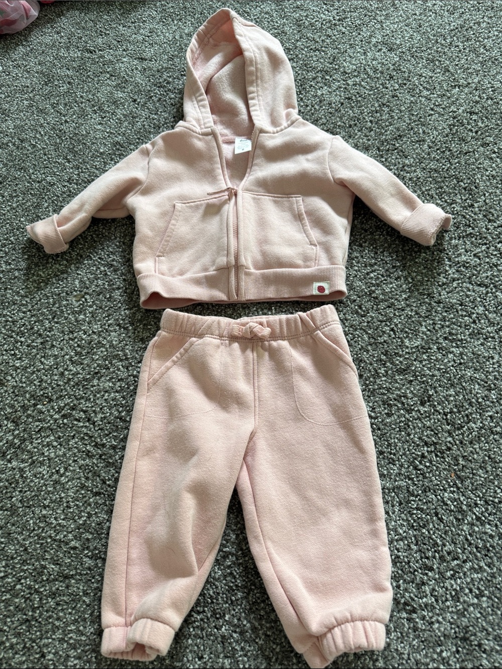 Carter’s Baby Pink Hooded Sweatshirt & Jogger Set